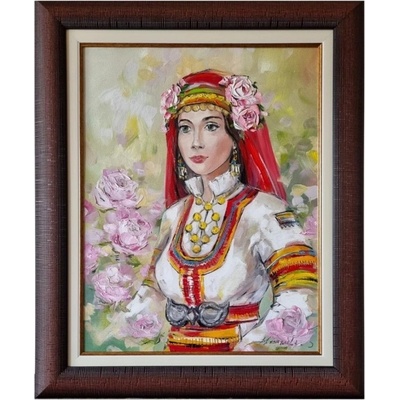 Ръчно рисувана маслена картина Българка (7018)