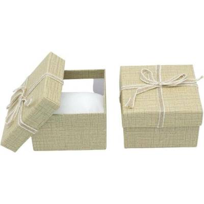 Mareb dárková krabička na šperky s polštářkem 9 x 9 x 5.5 cm béžová