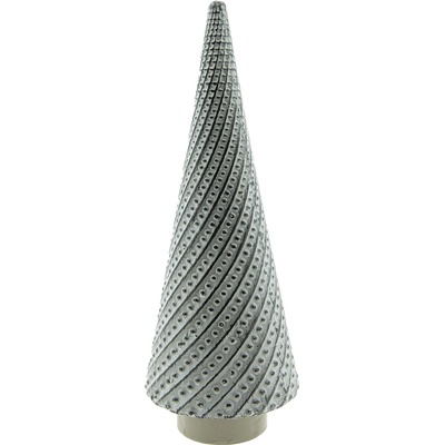 Šedý porcelánový dekorační vánoční stromek S Ø 8*22 cm Clayre & Eef