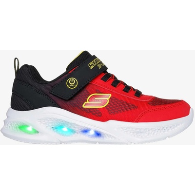 Skechers svietiaca detská obuv červeno-čierna