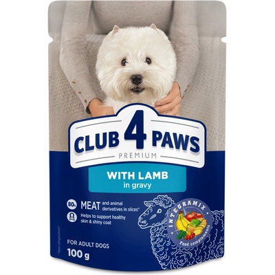 Club4Paws Adult Premium s Jehněčím v Omáčce 100 g