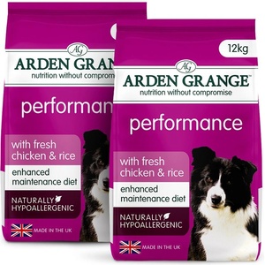 Arden Grange Performance с прясно пиле и ориз 2 x 12 кг