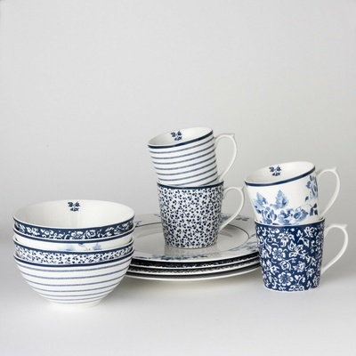 Laura Ashley Porcelánová miska Floris blue 13 cm