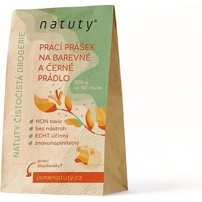 Natuty prací prášek na barevné a černé prádlo bez vůně 1 kg