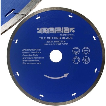 Rapid Kotouč řezný diamantový 200 x 1.6 x 25.4 mm M08716