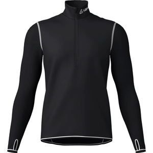 Löffler Мъжко синтетично термобельо Löffler Windproof HZ Shirt L/S Transtex Light 100 Synthetic base layer - Black / White - размер 50 (EU) (014-2638-0113)