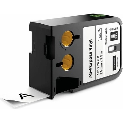 Dymo XTL 1868753 Black On White All-Purpose Vinyl Tape 24mm