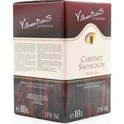 Yamantievs Bag in Box Cabernet Sauvignon červená 2023 13% 10 l (karton)