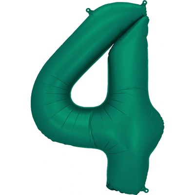 Party Deco Foliová číslice Saténová tmavě zelená, Bottle Green 4 86 cm