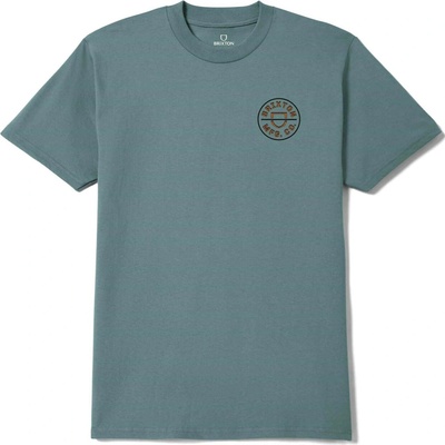 Brixton tričko Crest Ii S/S Std Ocean Breeze/ Black/Rust