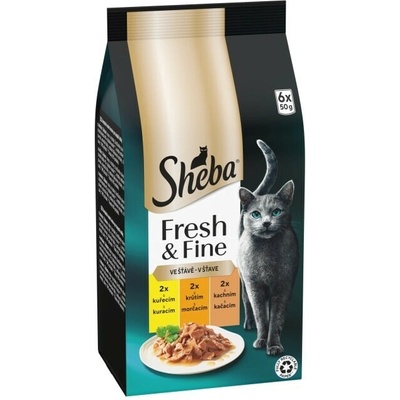 Sheba Fresh & Fine kuřecí krůtí kachní 6 x 50 g