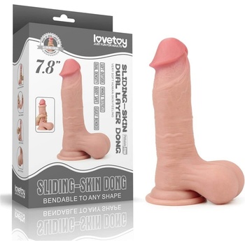 ostatní 7.8'' Плъзгаща кожа Двуслоен Дилдо - Цели Тестиси