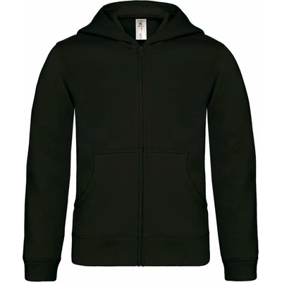 B&C Hooded Full Zip kids black