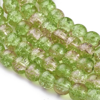 Praskané korálky - zelenohnědé - ∅ 8 mm - 10 ks – Zboží Mobilmania