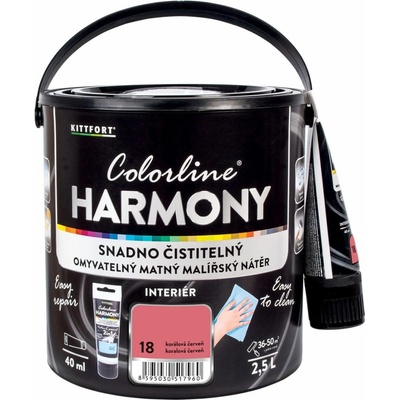 KITTFORT Colorline HARMONY 2,5 l koralovo červená matná