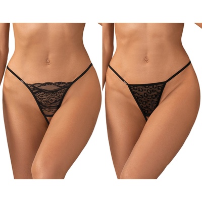 Obsessive Bianca 2 pack Crotchless Thong Black