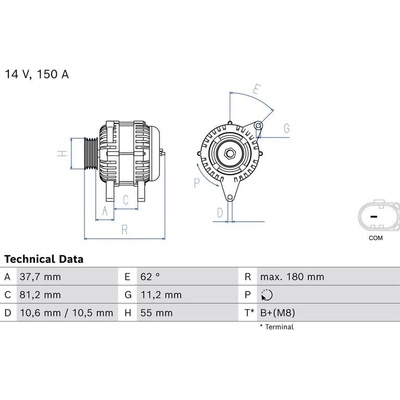 BOSCH 0 986 087 230 generátor (0986087230)