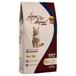 HERMOS How Meow Adult Cat Food Gourmet - Пълоценна храна за пораснали котки с агне, риба и пиле 15 кг, Турция