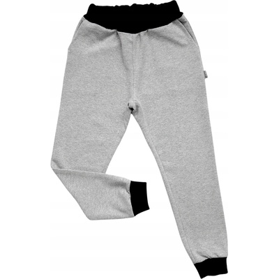 Gamet Chlapčenské tepláky s vreckami sivý melír pohodlné slim fit