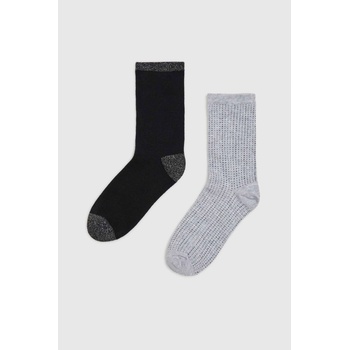 Moodo 2 чифта чорапи с металически нишки Moodo Moodo | Cheren | ЖЕНИ | UNI