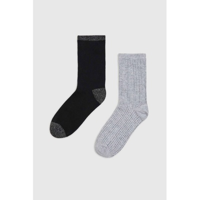 Moodo 2 чифта чорапи с металически нишки Moodo Moodo | Cheren | ЖЕНИ | UNI