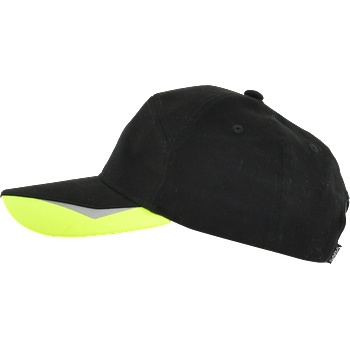 Sara Workwear Черна шапка с козирка и сигнален елемент Comfort Plus (1-14-620-25-27-1)