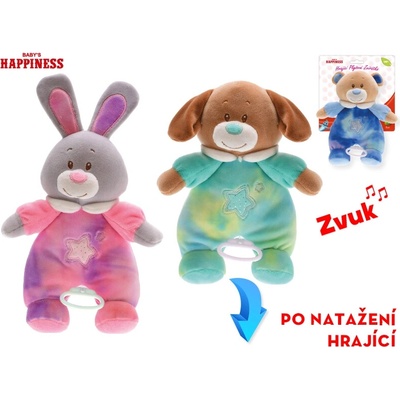 Baby Happiness zvieratko plyšové 21 cm s hrkálkou vo vnútri Psík