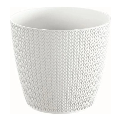 PlasticFuture Květináč Wheaty bílý, 12,8 cm