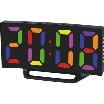 hodiny dig., budík, teploměr B-5189, LED 17x7,2x 4,5cm, měn.barva
