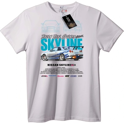 NOONEBRAND Тениска Nissan Skyline R34 - S, White