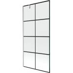 Mexen Next параван за вана 1-крилен 90 x 150 cm, черна решетка, четкан никел - 895-090-000-00-77-97 (895-090-000-00-77-97)