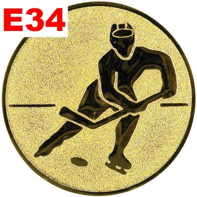 Emblém E34 HOKEJ umístění na sportovní pohár nebo medaili 25 mm