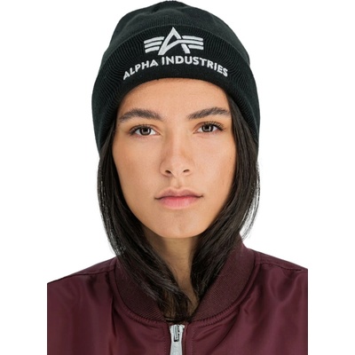 Alpha Industries 3D Beanie black/silver čierna