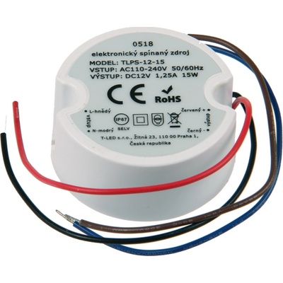 T-LED, LED zdroj 12V 15W IP67