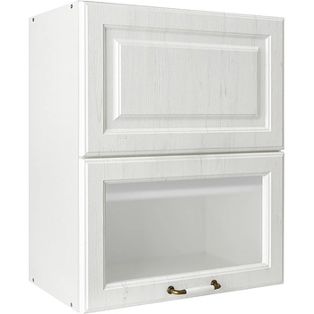 Matis Кухненски шкаф горен с две повдигащи врати rustic vh60 бял