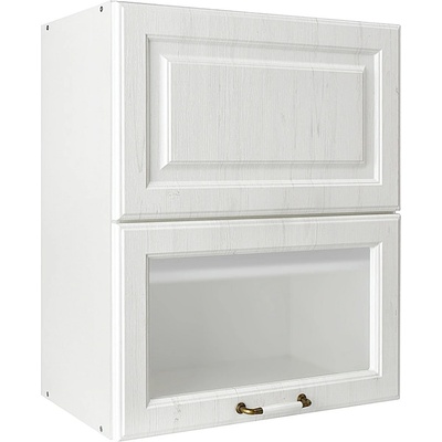 Matis Кухненски шкаф горен с две повдигащи врати rustic vh60 бял