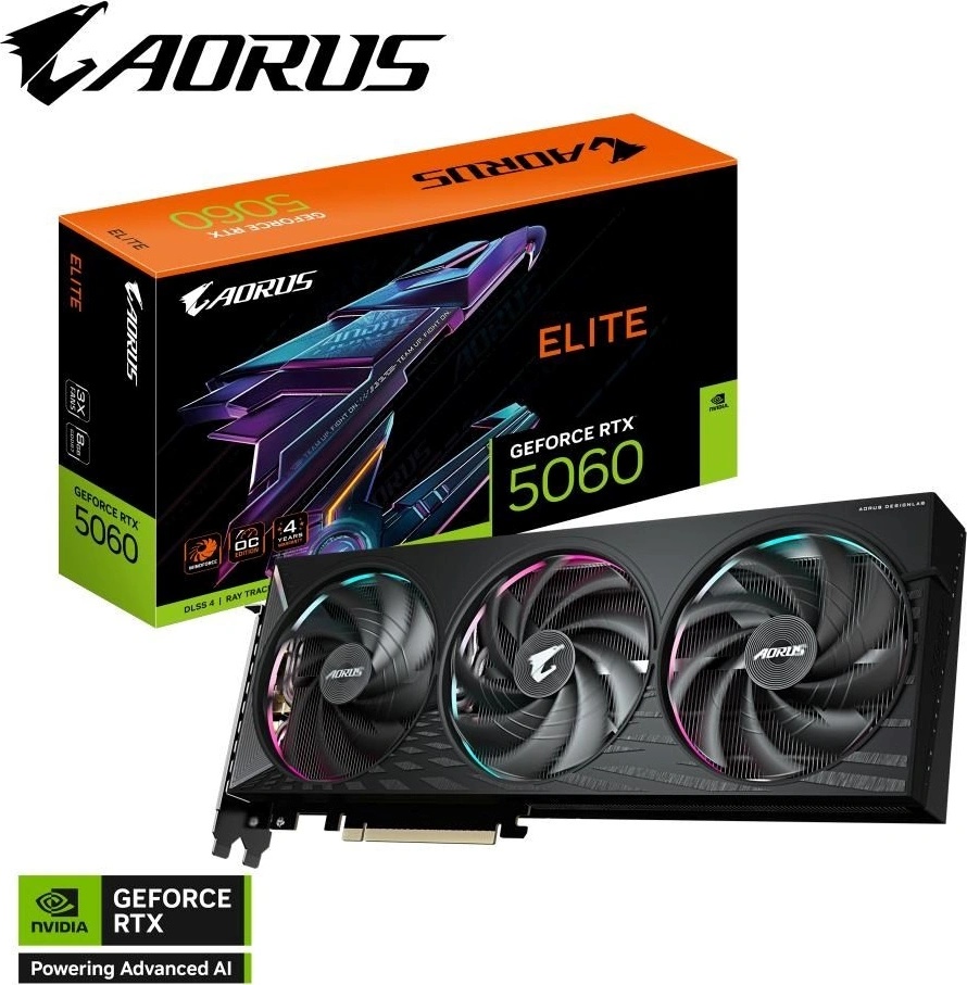 Gigabyte GeForce RTX 5060 ELITE 8G GV-N5060AORUS E-8GD od 589 Kč