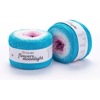 Yarn Art Příze Flowers Moonlight 3294 růžová, smetanová, tyrkys