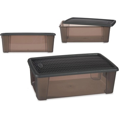Stefanplast plastová krabička s víkem Elegance 19,5 x 11,5 x 33 cm Čokoládová