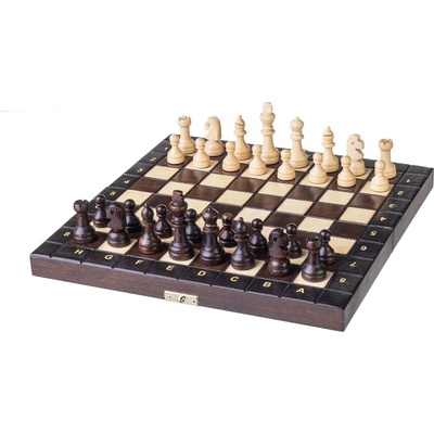 Drevený školský šach hnedé