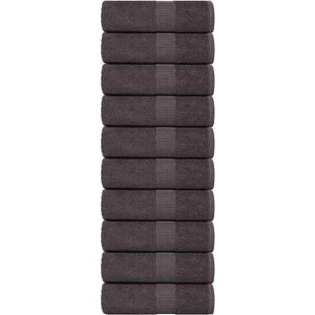 vidaXL Кърпи за гости FROGN 10 бр. Антрацит 30x50 см 360 г/м2 (136679)