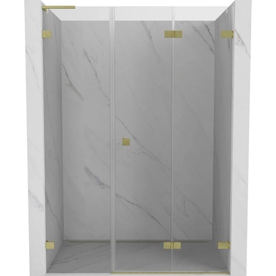 Mexen Lunar-F L сгъваеми душ врати, десни 125 см, прозрачни, златисто матирани - 836SL-125-050-55-00-P (836SL-125-050-55-00-P)