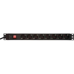 Conneu Разклонител 8 гнезда шуко за монтаж в комуникационен шкаф, 19" 1u, pvc (9-2519 pdu8gspvc)