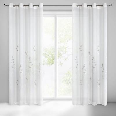 Takoy Záclona ISABEL z lehkého etamínu zdobená jemným květinovým vzorem 140 x 250 cm-HF-408457 | 140 x 250 cm