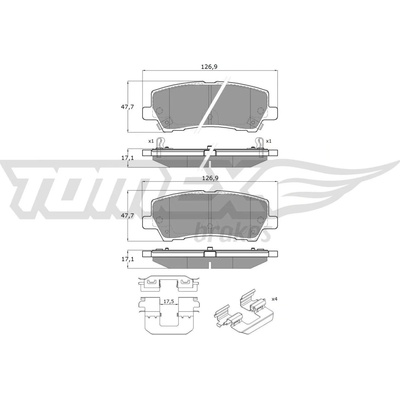 Sada brzdových platničiek kotúčovej brzdy TOMEX Brakes TX 18-97