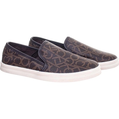 Calvin Klein Slip on boty s monogramem CK hnědé – Zboží Dáma