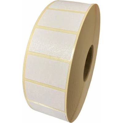Papierová Etiketa 38 mm x 25 mm, Pololesklý papier, Biela, Dutinka 40 mm, 4000 ks/kotúč, Permanentné lepidlo, Priemer kotúča 139 mm