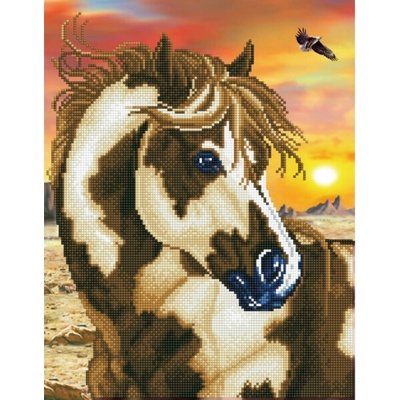 Dotz Diamond diamantová výšivka s motivem strakatého koně 43,5 x 54 cm DD9035