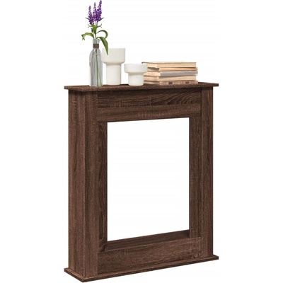 vidaXL Облицовка за камина, кафяв дъб, 75x20x87, 5 см, инженерно дърво (854586)