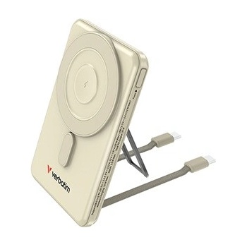 Verbatim Verbatim, Power banka Charge , n, Go se dvěma kabely, 5V, nabíjení telefonu, 32253, 5 000mAh, magnetické připevnění, zlatá (32253)